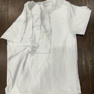 Hanes New White Undershirts Boys Size Small 4 Pack